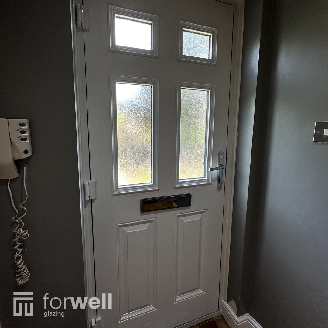 New grey composite front door installed in Essex New grey composite front door installed in Essex